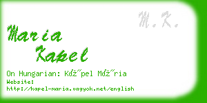 maria kapel business card